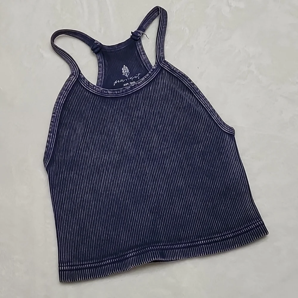 FP Movement Happiness Runs Cropped Navy Blue Tank Top X-Small
